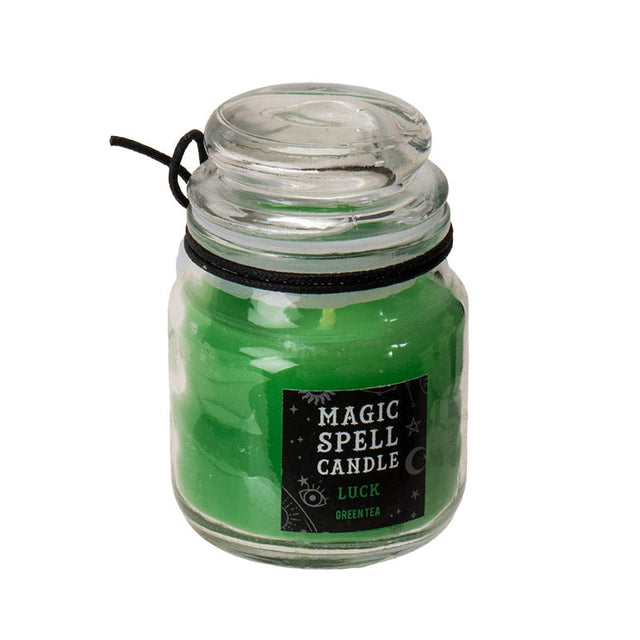 Mini Spell Glass Jar Candle - Luck (Green Tea) - Magick Magick.com