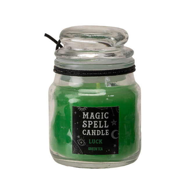 Mini Spell Glass Jar Candle - Luck (Green Tea) - Magick Magick.com