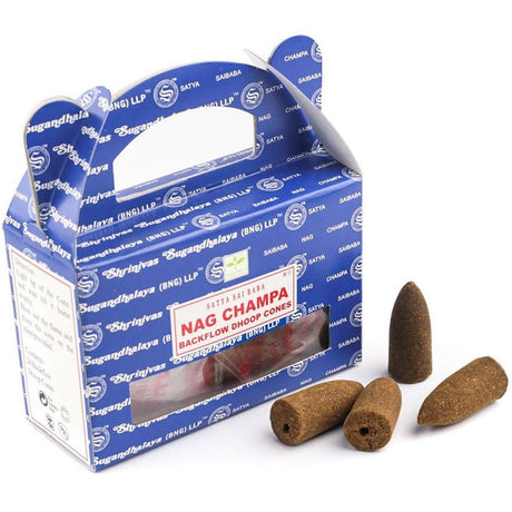 Nag Champa Satya Backflow Dhoop Incense Cones (24 Pack) - Magick Magick.com