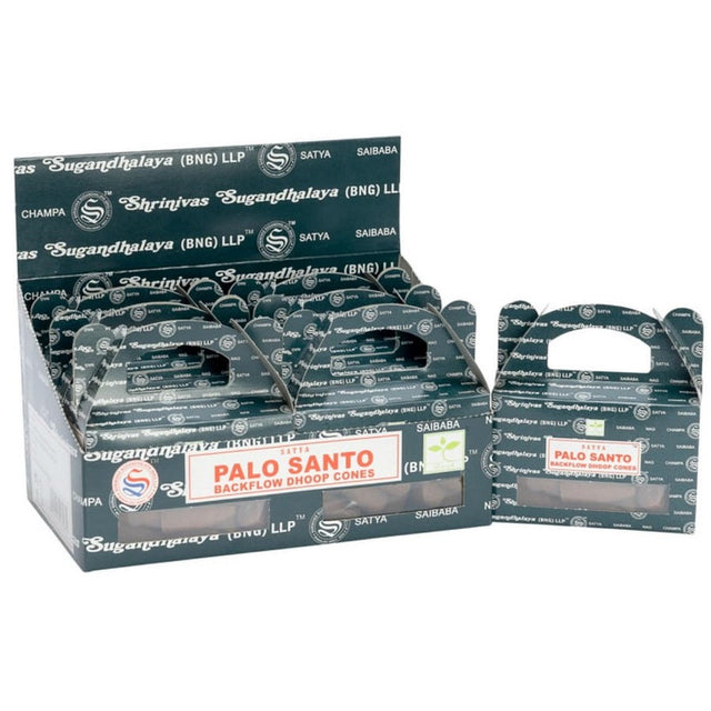 Palo Santo Satya Backflow Dhoop Incense Cones (24 Pack) - Magick Magick.com