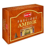 Precious Amber HEM Cone Incense (10 Cones) - Magick Magick.com