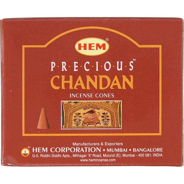 Precious Chandan HEM Cone Incense (10 Cones) - Magick Magick.com