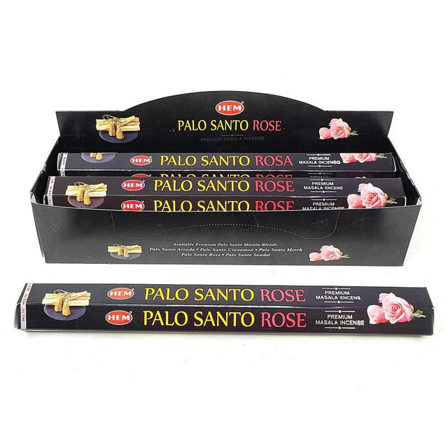 Premium Masala HEM Incense Sticks 15 grams - Palo Santo & Rose - Magick Magick.com
