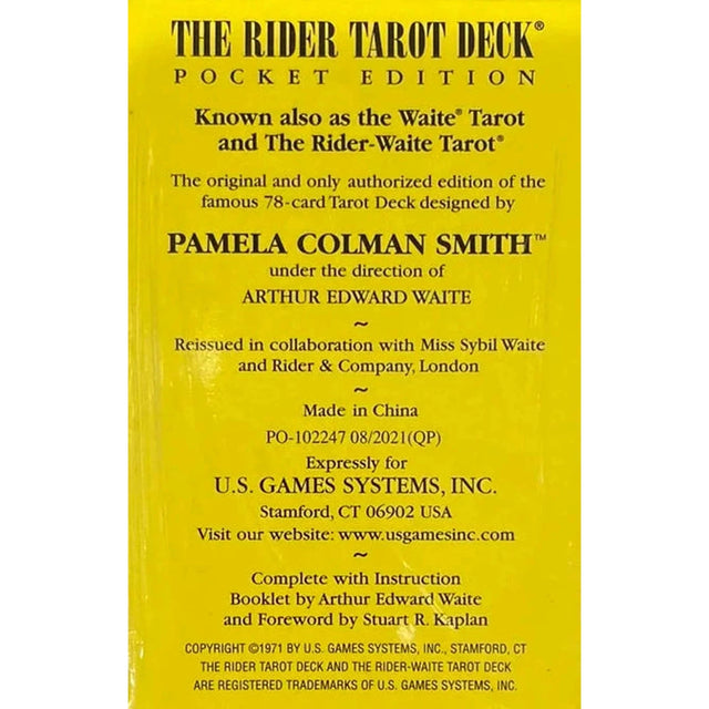 Rider-Waite Tarot Deck (Pocket Edition) by Pamela Colman Smith - Magick Magick.com