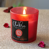 Root Chakra Strawberry Fire Agate Crystal Candle - Magick Magick.com