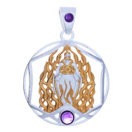 Saint Germain Gold Plated Sterling Silver Pendant with Amethyst - Magick Magick.com