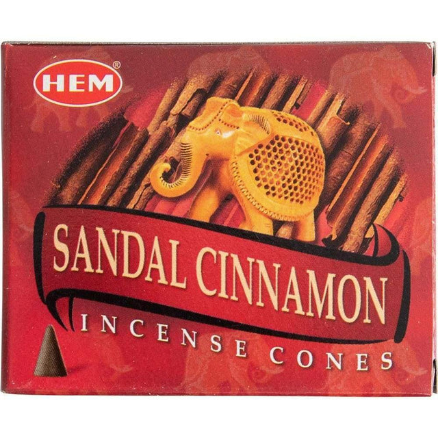 Sandal Cinnamon HEM Cone Incense (10 Cones) - Magick Magick.com
