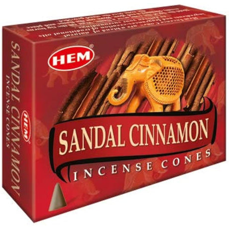 Sandal Cinnamon HEM Cone Incense (10 Cones) - Magick Magick.com