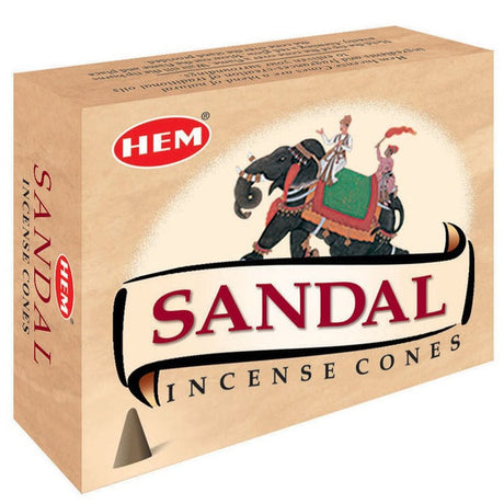 Sandal HEM Cone Incense (10 Cones) - Magick Magick.com