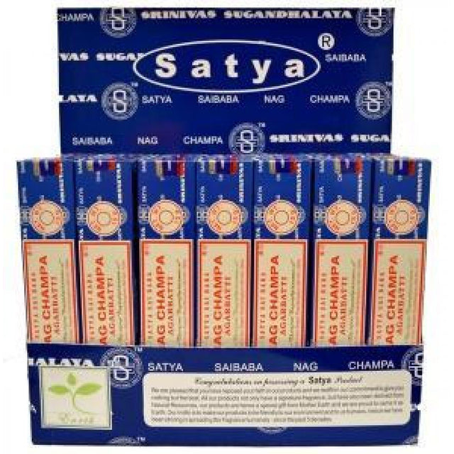 Satya Nag Champa 15 grams in Display (42 Packs of 15 gram) - Magick Magick.com