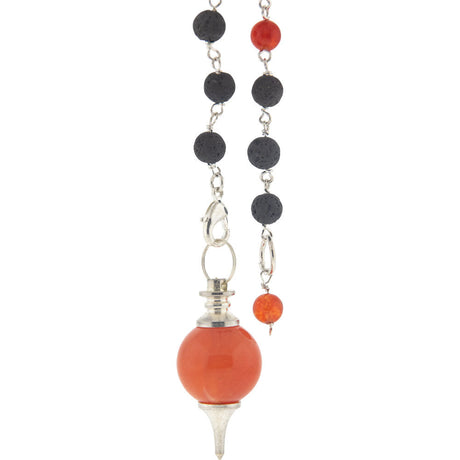 Sephoroton Pendulum with Lava Beads - Carnelian - Magick Magick.com