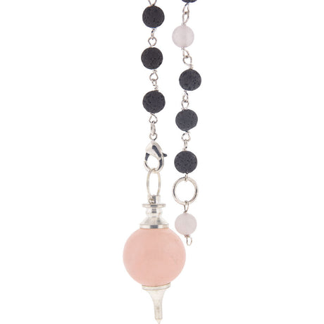 Sephoroton Pendulum with Lava Beads - Rose Quartz - Magick Magick.com