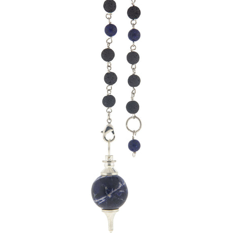 Sephoroton Pendulum with Lava Beads - Sodalite - Magick Magick.com