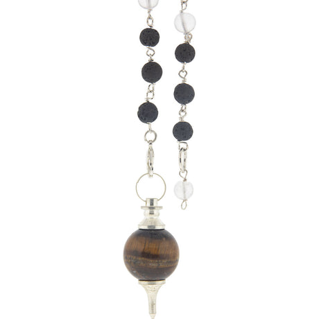 Sephoroton Pendulum with Lava Beads - Tiger Eye - Magick Magick.com