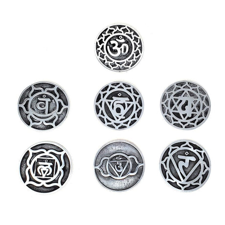 Seven Chakra Design Metal Incense Burner Set (Set of 7) - Magick Magick.com