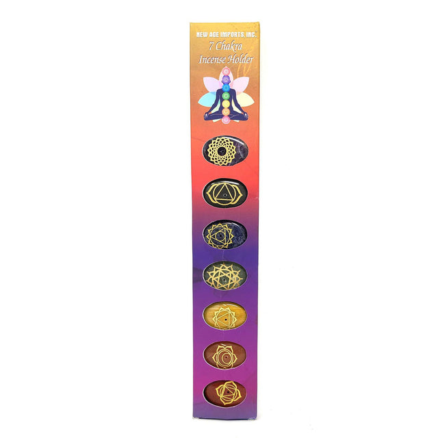 Seven Chakra Polished Gem Stones Incense Holders (Set of 7) - Magick Magick.com