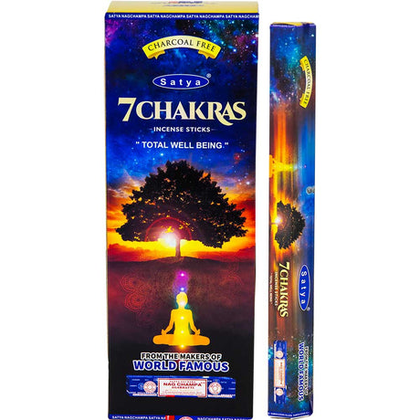 Seven Chakras Satya Hexagonal Incense Sticks 20 gram - Magick Magick.com