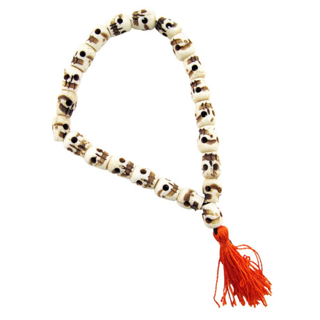 Skull Beaded Bracelet with Red Tassel - Magick Magick.com