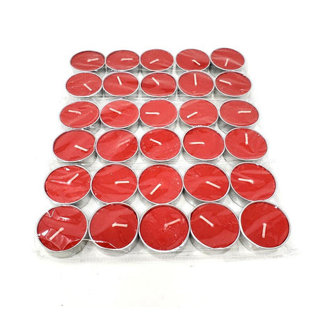 Tealight Candles - Unscented Red (Pack of 30) - Magick Magick.com