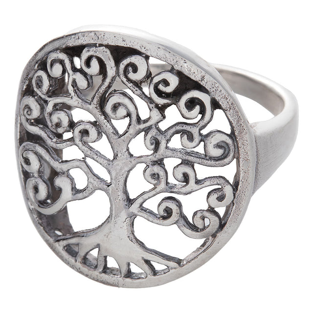 Tree of Life Round Sterling Silver Ring - Magick Magick.com