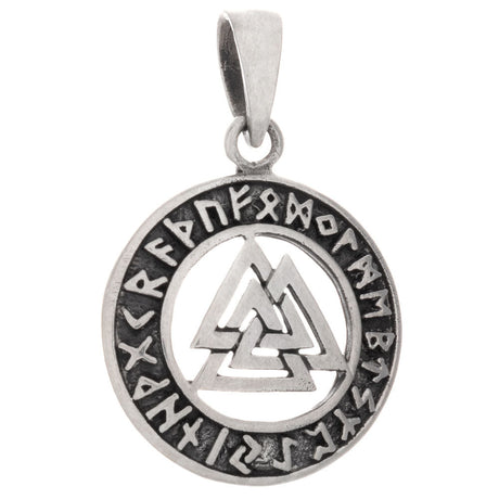 Valknut Rune Ring Viking Norse Sterling Silver Pendant - Magick Magick.com