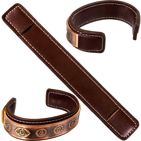 Vegan Leather Sleeve for Copper Cuff Bracelet - Dark Brown - Magick Magick.com
