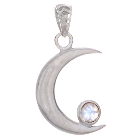 Waning Large Moon Sterling Silver Pendant - Magick Magick.com