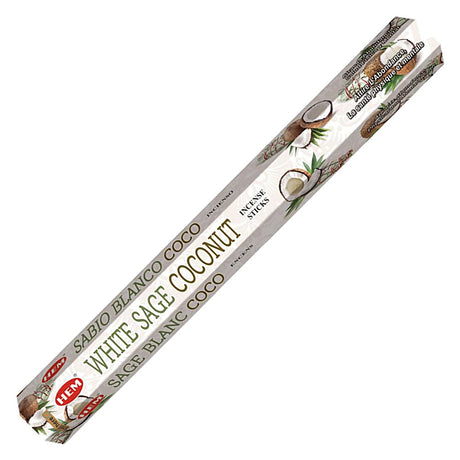 White Sage Coconut HEM Incense Stick 20 Pack - Magick Magick.com