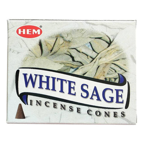 White Sage HEM Cone Incense (10 Cones) - Magick Magick.com