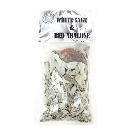 White Sage Smudge with Red Abalone Shell - Magick Magick.com