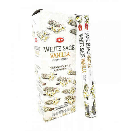 White Sage Vanilla HEM Incense Stick 20 Pack - Magick Magick.com