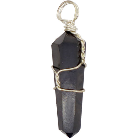 Wire Wrapped Point Pendant - Shungite - Magick Magick.com