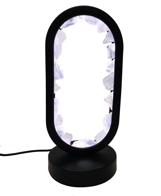 9" Oval Shaped Dimmable Gemstone Lamp - Clear Quartz