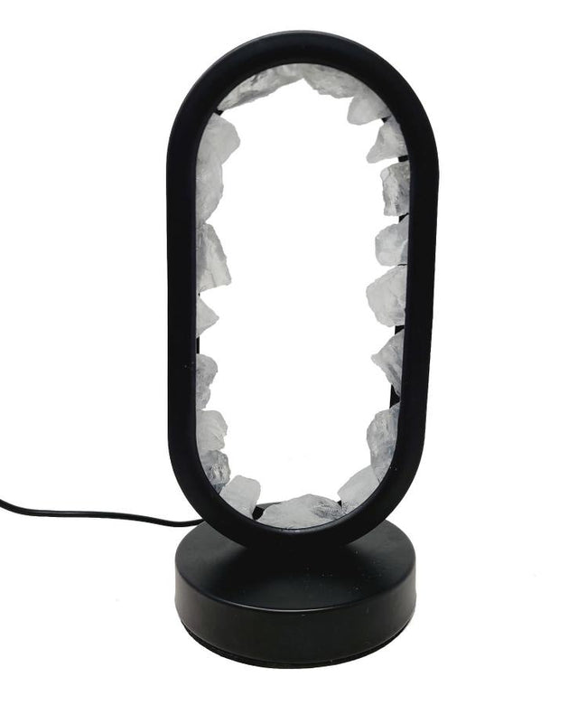 9" Oval Shaped Dimmable Gemstone Lamp - Clear Quartz