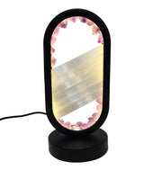 9" Oval Shaped Dimmable Gemstone Lamp - Amethyst & Selenite