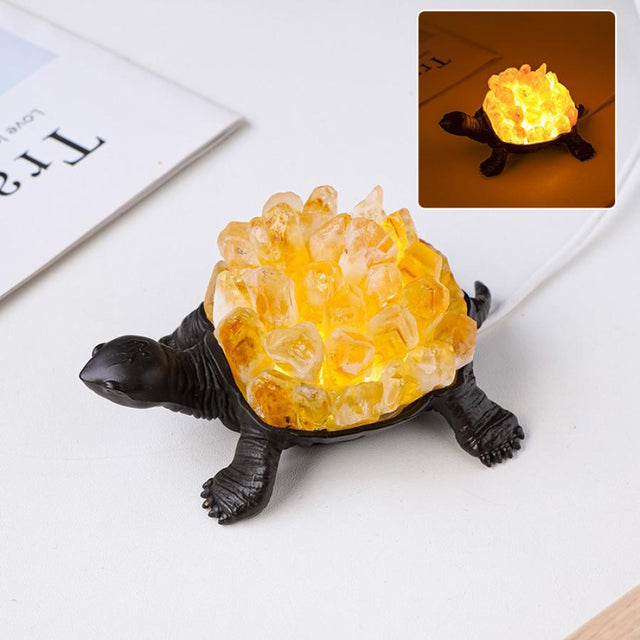 4.5" LED Turtle Crystal Night Light - Citrine