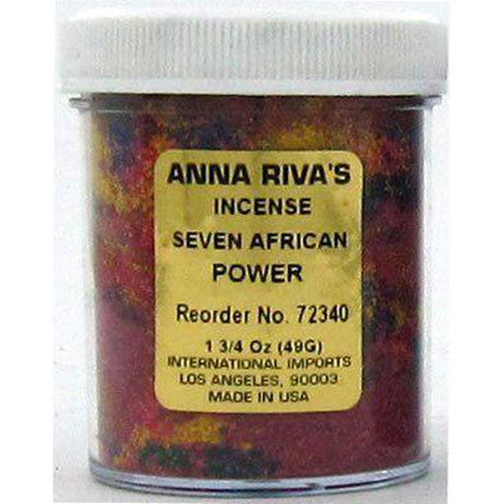 1 3/4 oz Anna Riva Incense Powder - 7 African Powers - Magick Magick.com