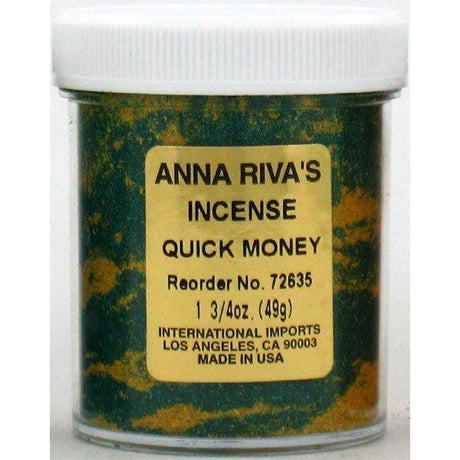 1 3/4 oz Anna Riva Incense Powder - Quick Money - Magick Magick.com