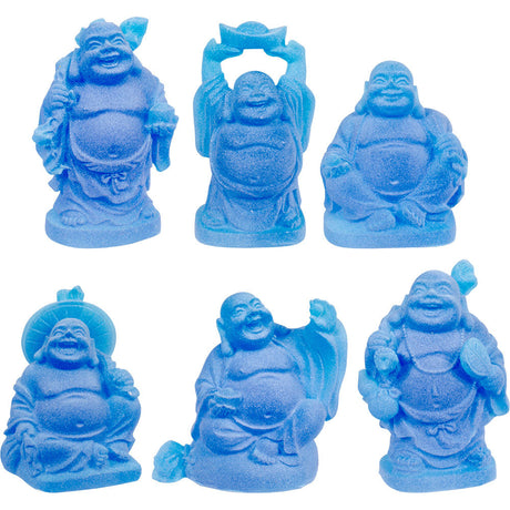 1" Frosted Acrylic Feng Shui Figurines - Buddha Blue (Set of 6) - Magick Magick.com