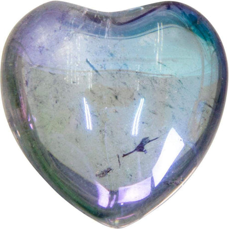 1" Puffed Gemstone Heart - Aqua Quartz - Magick Magick.com