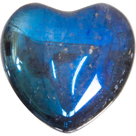 1" Puffed Gemstone Heart - Black Rainbow Quartz - Magick Magick.com