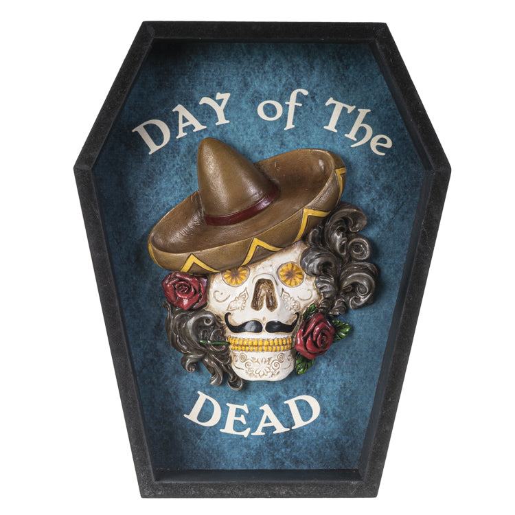 10" Day of the Dead Coffin Wall Plaque - Magick Magick.com