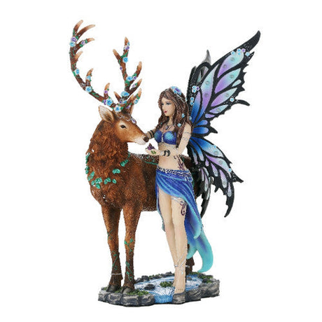 10" Fairy Statue - Diantha Fairy with Deer - Magick Magick.com