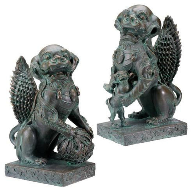 10" Frank Lloyd Wright Collection Foo Lions Statues - Magick Magick.com