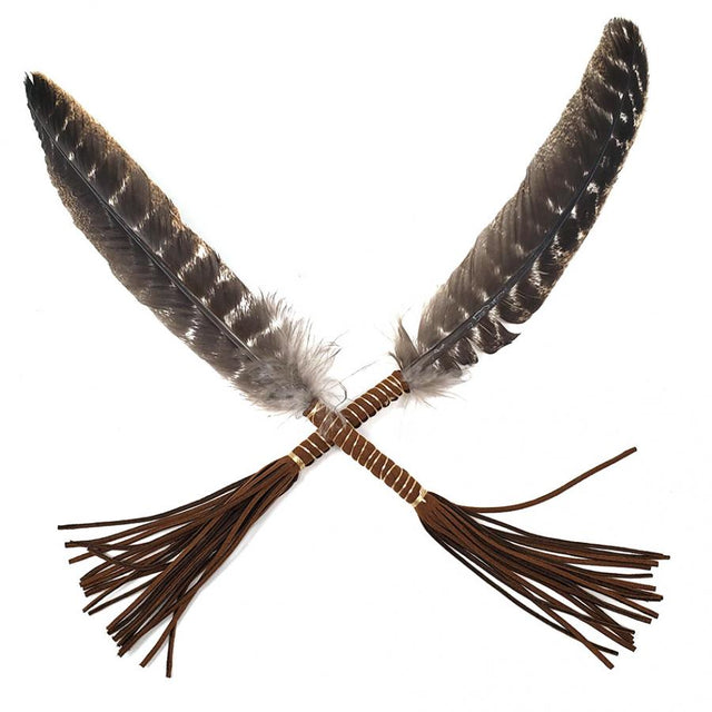 10" Leather Wrapped Smudging Feather - Magick Magick.com