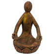 10" Volcanic stone Statue - Lotus Yoga Goddess - Gold/Red - Magick Magick.com