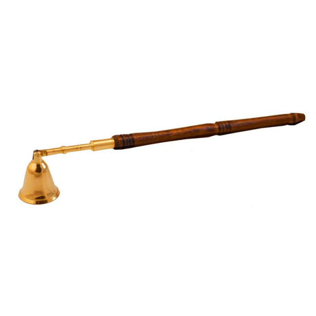 10" Wooden Handled Brass Candle Snuffer - Magick Magick.com