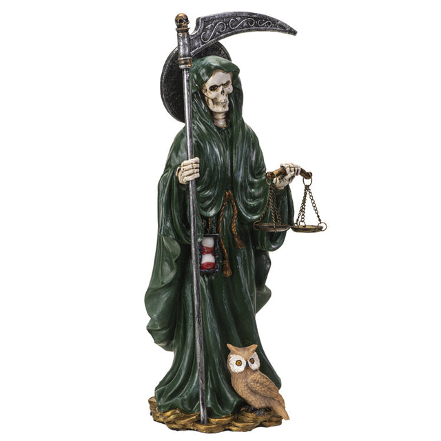 10.5" Santa Muerte Green Statue - Magick Magick.com