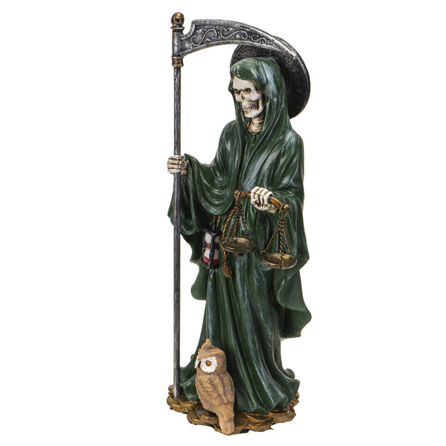 10.5" Santa Muerte Green Statue - Magick Magick.com