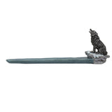 10.8" Grey Wolf Stick Incense Burner - Magick Magick.com